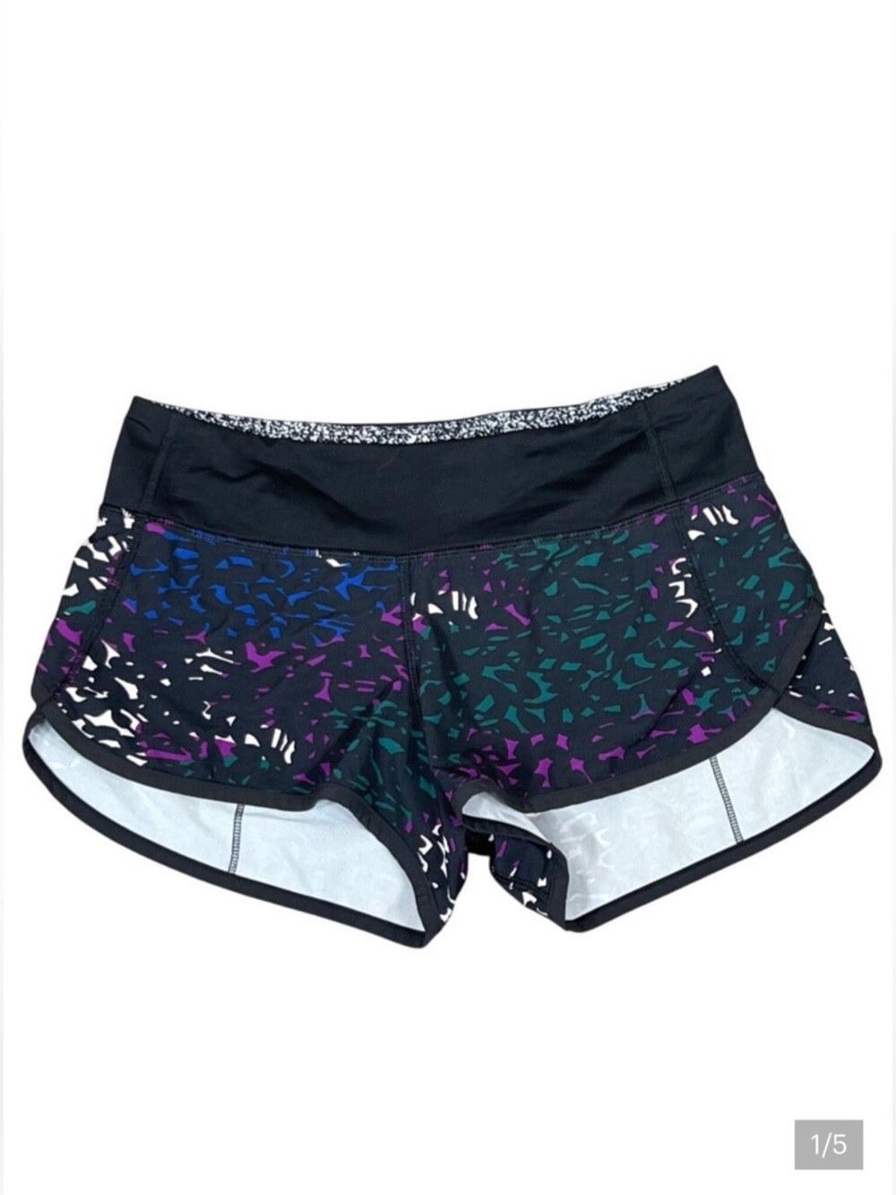 LULULEMON Run Times Shorts 2.5"  Shadow Wrap Multi/Black Sz 4 EUC